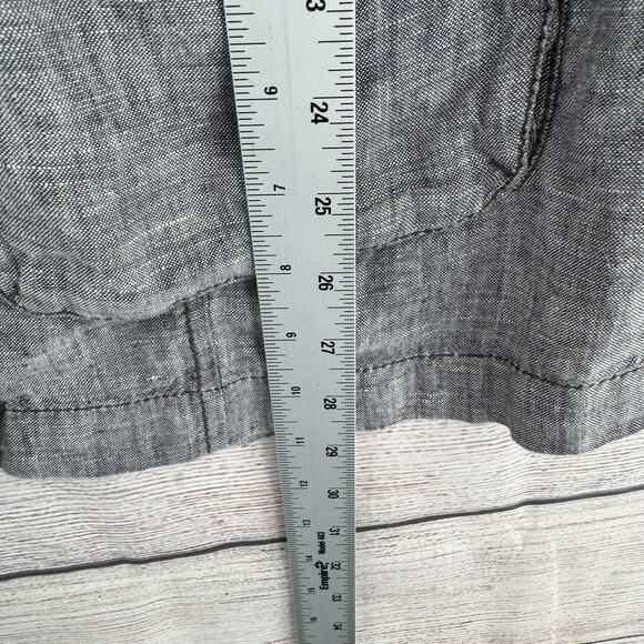 Caslon Linen Snap Down Jacket Womens Medium Gray Metal Buttons - Picture 10 of 10
